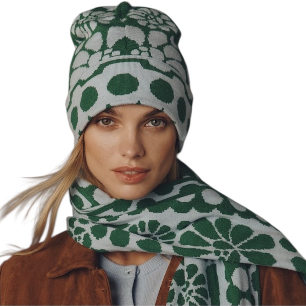FARM RIO Women’s Green & Blue Beanie Hat - One Size - New